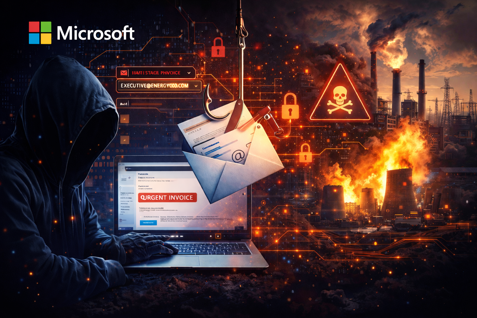 Microsoft warns of multi stage phishing and BEC attacks on energy firms