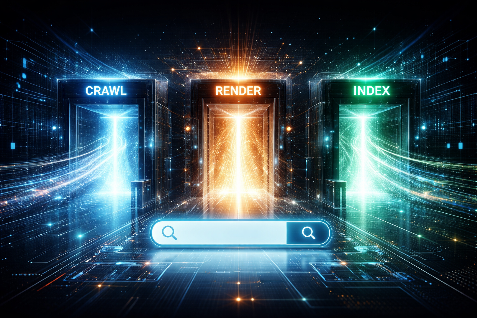Search Engine Infrastructure Gates Behind Crawl, Render, and Index
