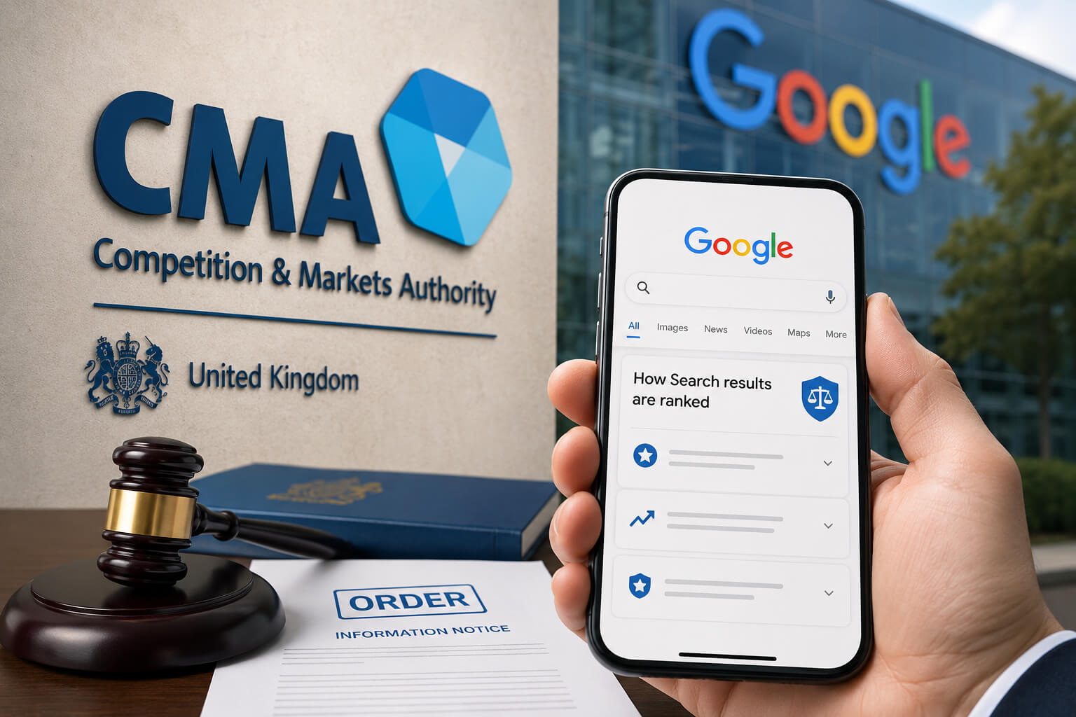 UK CMA Google search rankings
